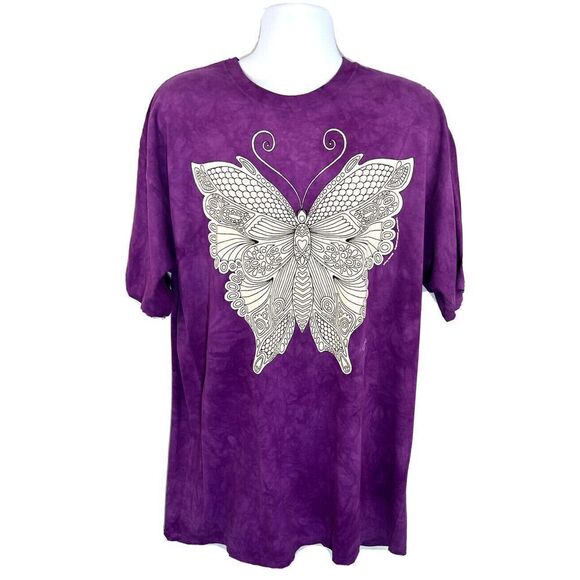 The Mountain Colorwear Purple Tie Dye Butterfly T-Shirt 2XL Hippie Boho NWOT - Picture 1 of 11